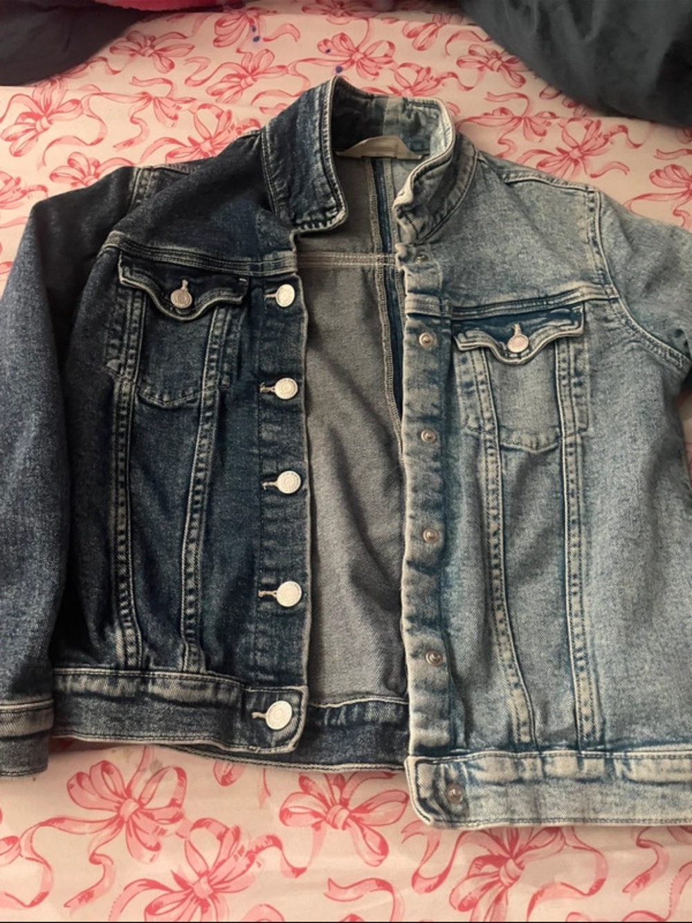 H&M Two-Tone Light and Dark Blue Denim Jacket